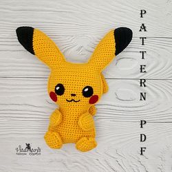 crochet amigurumi pikachu doll rag doll pattern