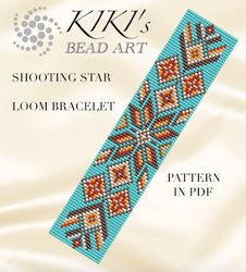 bead loom pattern shooting star ethnic inspired loom bracelet pattern design in pdf instant download