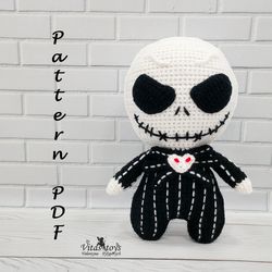 crochet amigurumi jack skeleton rag doll pattern