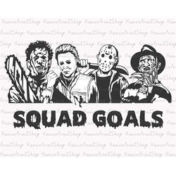 halloween horror squad goals svg, halloween horror movie killers svg, horror movie svg, friends halloween svg, halloween