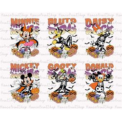 halloween mouse and friends png bundle, halloween png, trick or treat png, boo png, halloween skeleton png, spooky png,