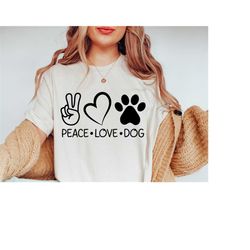 Peace Love Dog SVG, Dog Mom Png Pdf Eps Dxf, Dog Shirt Svg, Dog Dad Shirt, Dog Dad Svg, Dog Lover Gift, Paws Svg, Cricut
