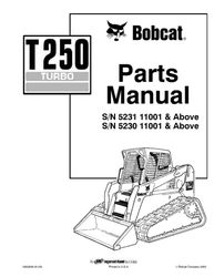 t250 compact track loader service parts manual