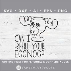 can i refill your eggnog svg, griswold svg, moose glass svg, christmas vacation - cut files for silhouette & cricut svg/