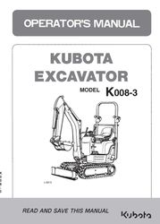 k008-3 excavator operator instruction maintenance manual kubota ra028