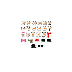 winter holiday snowman svg, snowman face bundle svg, christmas snowman svg, snowman svg, snowman clipart, snowman cut fi