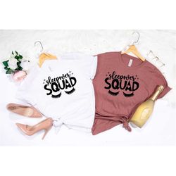 sleepover squad shirts, birthday shirt, slumber party shirts, girls birthday party shirts, teen birthday party, sleepove