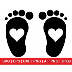 baby footprint svg, baby feet svg, footprint svg, baby heart footprint svg, baby svg, footprint clipart, footprint png,