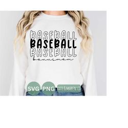 Baseball Step Mom Svg, Baseball Step Mom Png, Baseball Step Mom Retro Stacked Cricut Cut File And Sublimation