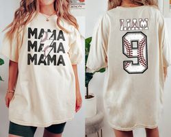 custom baseball mama 2 side shirt, mom baseball tshirt, custom name  number baseball shirt, baseball