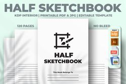half sketchbook kdp interior