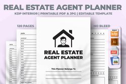 real estate agent planner kdp interior