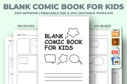blank comic book for kids kdp interior