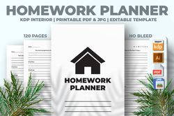 homework planner kdp interior