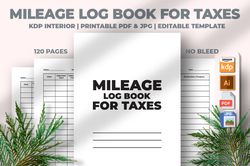 mileage log book for taxes kdp interior