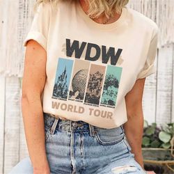 retro wdw world tour shirt, disney world shirt, disney vacation shirt, matching disney shirt, disneyland trip shirt, dis