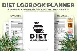 diet logbook planner kdp interior