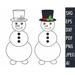 snowman svg, snowman face svg,christmas snowman svg, snowman ornament svg, snowman clipart, svg cut file cricut silhouet