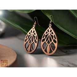 geometric earrings svg  wood, leather laser cut file  glowforge, cricut template design  commercial use file  diy jewelr