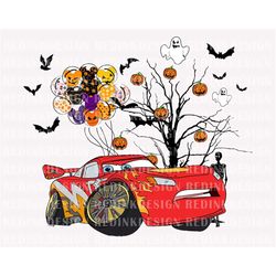 halloween car png, lightning car png, halloween masquerade png, trick or treat png, fall png, spooky vibes png, hallowee