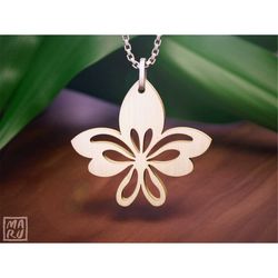 orchid floral inspired pendant svg png  glowforge cricut laser cut file  wood leather template  commercial use file  diy