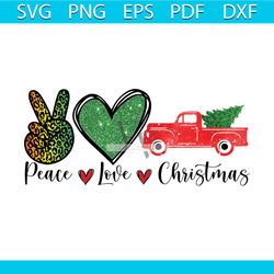 peace love christmas leopard pattern svg, christmas svg, leopard pattern svg