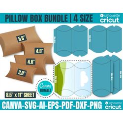 pillow box template svg bundle, pillow boxes svg, favor box template, box template svg, gift box template, svg file for