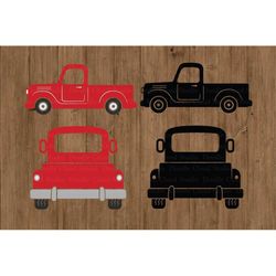 Truck SVG, Truck Farm SVG Files for Silhouette and Cricut. Pickup Truck Clipart, Truck Tshirt Designs, Red Truck SVG, Tr