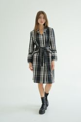 trench coat with a checkered print