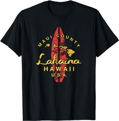 hawaii lahaina maui vintage hawaiian islands surf t-shirt