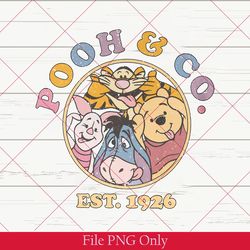 retro pooh & co png, winnie the pooh png, vintage pooh bear png, disneyworld png, disneyland png, the pooh png 300dpi