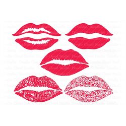 lips svg, kiss svg, kissing lips svg and clipart, red lips svg, lips mandala, lips svg files for silhouette cameo and cr