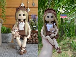 crochet doll pattern amigurumi, cute crochet doll clothes with mini bear eng pdf