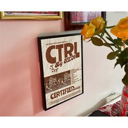 vintage print ctrl album vertical poster, no framed , gift