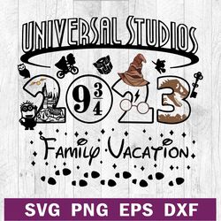 universal studios 2023 family vacation svg png dxf cutting file, harry potter svg, harry potter family vacation svg