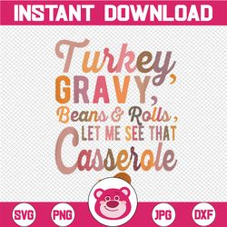 turkey gravy beans and rolls let me see that casserole png | thanksgiving design | fall sublimation | fall vibes