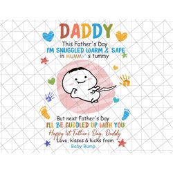 daddy, this father's day, i'm snuggled warm & safe in mummy's tummy, 1st father's day gift png, soon to be mum, father's