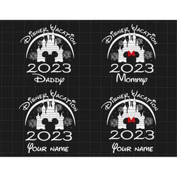 bundle custom vacation 2023 png, magical kingdom, family vacation png, family trip 2023, mouse castle, red bow, vacay mo