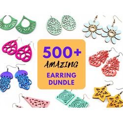 500 earring svg bundle, amazing set of earring svg laser cut files, boho, geometric, floral, minimalistic, ornate earrin