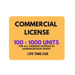 hannukdesign commercial license for all earring designs up to 1000 pieces