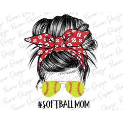 softball mom png, softball mom bun, sunglasses headband mom life png, softball png, softball mama, sublimation design do