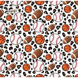 seamless baseball football basketball pattern, sublimate download, digital paper, printable, leopard, background, baseba