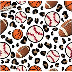 seamless baseball basketball football pattern, sublimate download, digital paper, printable, leopard, background, baseba