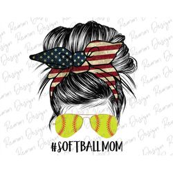 softball mom png, softball mom bun, sunglasses headband mom life png,  softball png, patriotic png, flag png, sublimatio