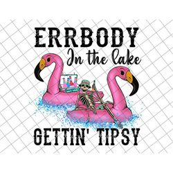 errbody in the lake gettin' tipsy png, summer skeleton river beer cooler flamingo raft float drink sip floating drinking