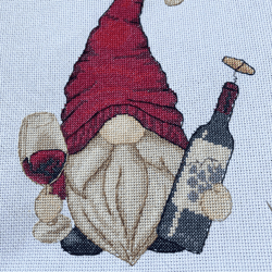 wine gnome, cross stitch pattern, gnome cross stitch, counted cross stitch, cross stitch pdf