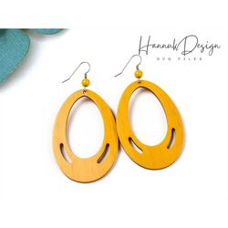 oval hoop with oval hole wood earring svg laser cut file digital download