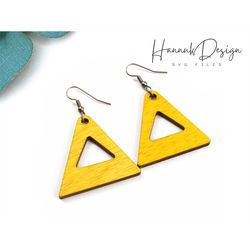 triangle shape with triangle hole wood earring svg laser cut file digital download