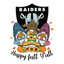 happy fall y'all gnome las vegas raiders,nfl svg, football svg, cricut file, svg