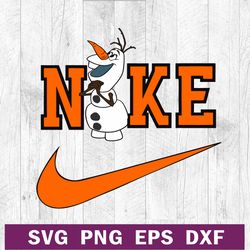 olaf frozen nike logo svg png dxf file, olaf frozen svg, nike christmas logo svg